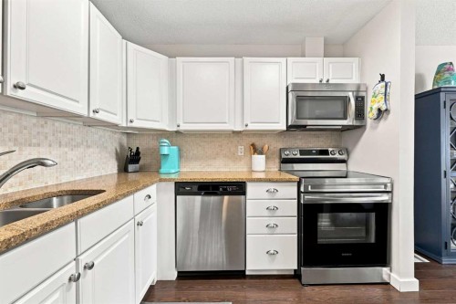 412-13104 Elbow Drive Sw, Calgary, AB - Indoor Photo Showing Kitchen With Double Sink
