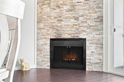 412-13104 Elbow Drive Sw, Calgary, AB - Indoor Photo Showing Living Room With Fireplace