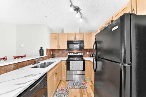 110-6315 Ranchview Drive Nw, Calgary, AB - Indoor Photo Showing Kitchen With Double Sink