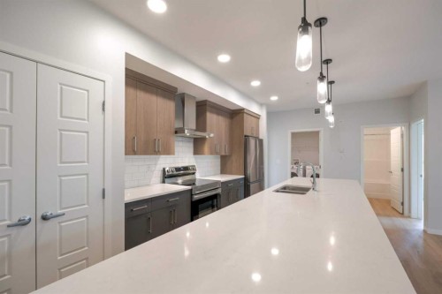 5116-20295 Seton Way Se, Calgary, AB - Indoor Photo Showing Kitchen With Double Sink With Upgraded Kitchen