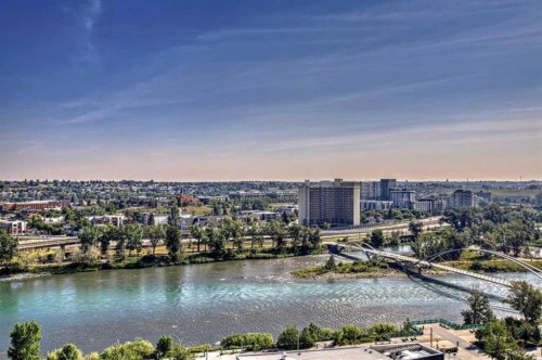 1605-550 Riverfront Avenue Se, Calgary, AB - Outdoor With Body Of Water With View