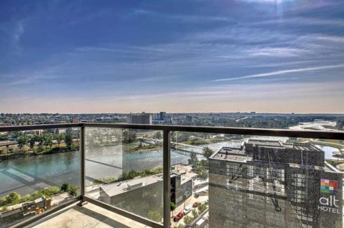 1605-550 Riverfront Avenue Se, Calgary, AB - Outdoor With Body Of Water With View