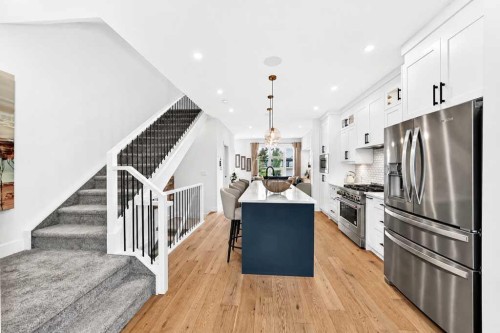 1703 31 Avenue Sw, Calgary, AB - Indoor Photo Showing Kitchen With Stainless Steel Kitchen With Upgraded Kitchen
