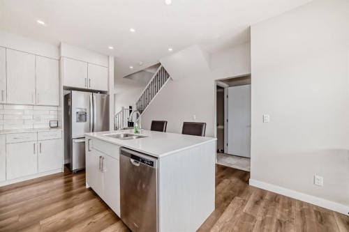 73 Homestead Boulevard Ne, Calgary, AB - Indoor Photo Showing Kitchen With Double Sink