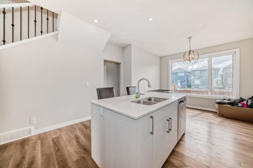 73 Homestead Boulevard Ne, Calgary, AB - Indoor Photo Showing Kitchen With Double Sink