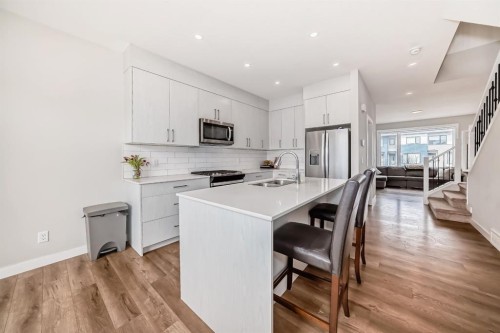 73 Homestead Boulevard Ne, Calgary, AB - Indoor Photo Showing Kitchen With Double Sink With Upgraded Kitchen