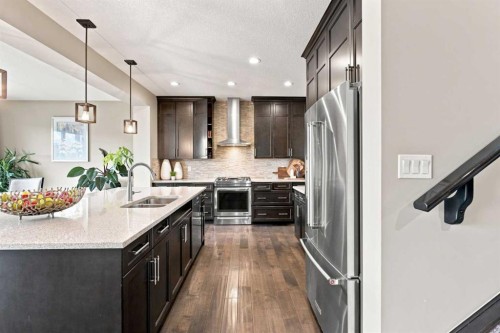 699 Cranston Avenue Se, Calgary, AB - Indoor Photo Showing Kitchen With Double Sink With Upgraded Kitchen