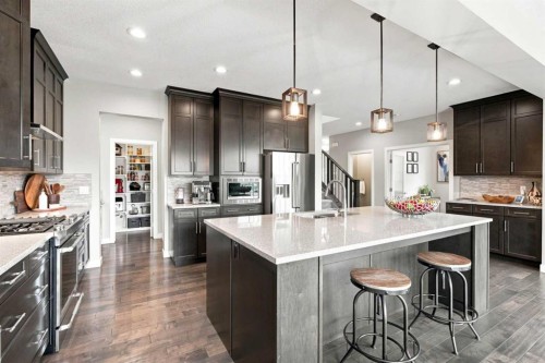 699 Cranston Avenue Se, Calgary, AB - Indoor Photo Showing Kitchen With Upgraded Kitchen
