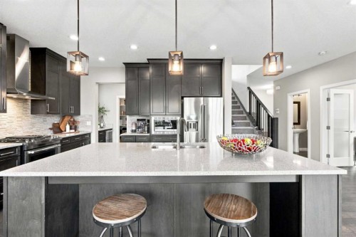 699 Cranston Avenue Se, Calgary, AB - Indoor Photo Showing Kitchen With Upgraded Kitchen