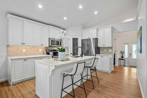 284 Prestwick Estate Way Se, Calgary, AB - Indoor Photo Showing Kitchen With Stainless Steel Kitchen With Upgraded Kitchen