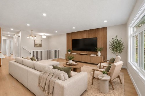 1387 Berkley Drive Nw, Calgary, AB - Indoor Photo Showing Living Room