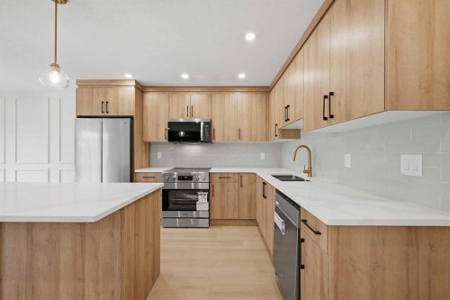 1387 Berkley Drive Nw, Calgary, AB - Indoor Photo Showing Kitchen With Double Sink With Upgraded Kitchen