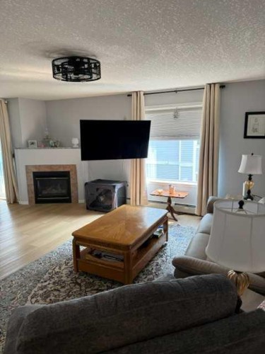 205-3205 Valleyview Park Se, Calgary, AB - Indoor Photo Showing Living Room With Fireplace