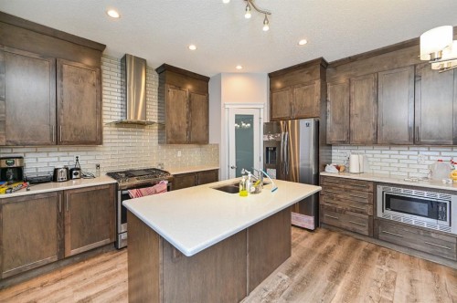 64 Cityside Common Ne, Calgary, AB - Indoor Photo Showing Kitchen With Double Sink With Upgraded Kitchen