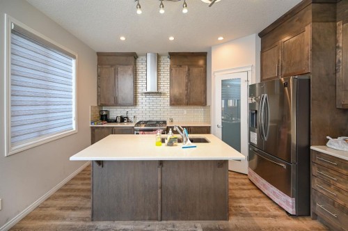 64 Cityside Common Ne, Calgary, AB - Indoor Photo Showing Kitchen With Double Sink With Upgraded Kitchen