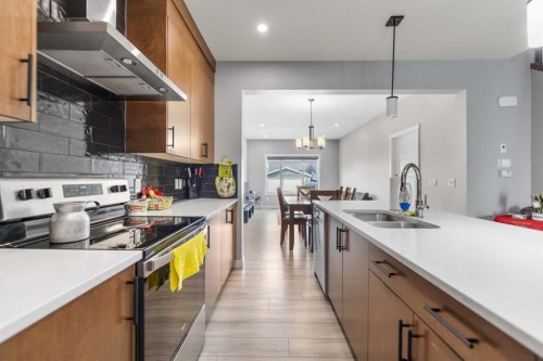 75 Homestead Park Ne, Calgary, AB - Indoor Photo Showing Kitchen With Double Sink With Upgraded Kitchen