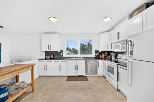 71 Dalton Bay Nw, Calgary, AB - Indoor Photo Showing Kitchen With Double Sink