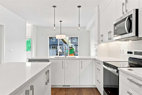 268 Huxbury View Ne, Calgary, AB - Indoor Photo Showing Kitchen With Upgraded Kitchen