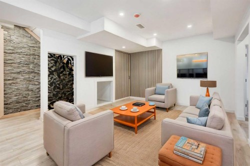 47 Walgrove Park Se, Calgary, AB - Indoor Photo Showing Living Room With Fireplace