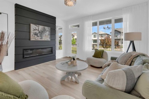 47 Walgrove Park Se, Calgary, AB - Indoor Photo Showing Living Room With Fireplace