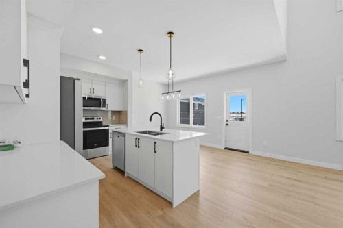 42 Waterford Mews, Chestermere, AB - Indoor Photo Showing Kitchen With Double Sink With Upgraded Kitchen