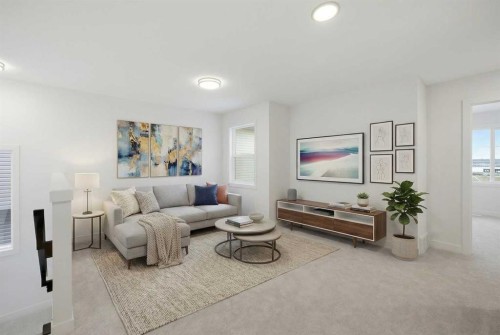 42 Waterford Mews, Chestermere, AB - Indoor Photo Showing Living Room