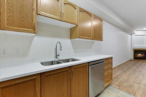 202-4512 52 Avenue, Red Deer, AB - Indoor Photo Showing Kitchen With Double Sink