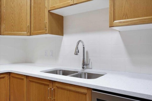 202-4512 52 Avenue, Red Deer, AB - Indoor Photo Showing Kitchen With Double Sink