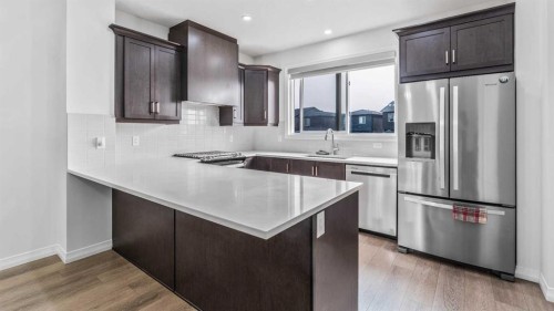 87 Corner Meadows Grove Ne, Calgary, AB - Indoor Photo Showing Kitchen With Upgraded Kitchen