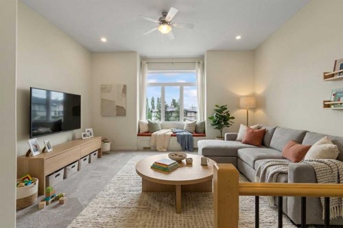 126 Chapman Close Se, Calgary, AB - Indoor Photo Showing Living Room