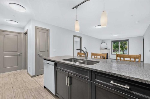 3111-310 Mckenzie Towne Gate Se, Calgary, AB - Indoor Photo Showing Kitchen With Double Sink