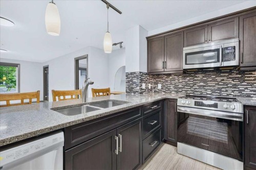 3111-310 Mckenzie Towne Gate Se, Calgary, AB - Indoor Photo Showing Kitchen With Double Sink With Upgraded Kitchen