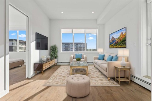 2418-395 Skyview Parkway Ne, Calgary, AB - Indoor Photo Showing Living Room