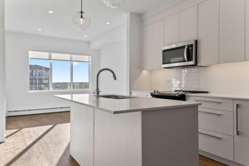 2418-395 Skyview Parkway Ne, Calgary, AB - Indoor Photo Showing Kitchen With Upgraded Kitchen