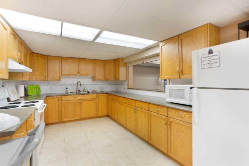 239-8535 Bonaventure Drive Se, Calgary, AB - Indoor Photo Showing Kitchen With Double Sink