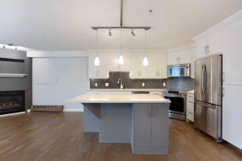 239-8535 Bonaventure Drive Se, Calgary, AB - Indoor Photo Showing Kitchen With Upgraded Kitchen