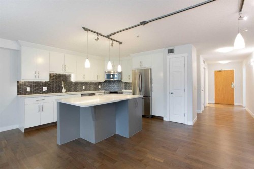 239-8535 Bonaventure Drive Se, Calgary, AB - Indoor Photo Showing Kitchen With Upgraded Kitchen