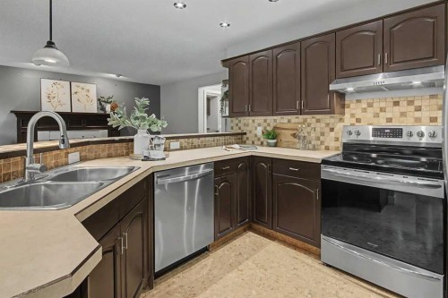 61 Wood Valley Road Sw, Calgary, AB - Indoor Photo Showing Kitchen With Double Sink