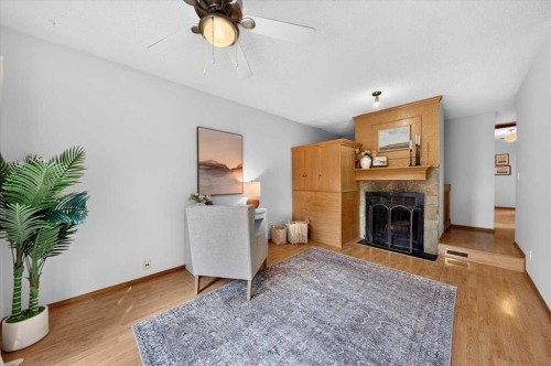 1837 Meadowbrook Drive Se, Airdrie, AB - Indoor Photo Showing Living Room With Fireplace