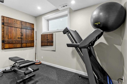 19 Sunset Circle, Cochrane, AB - Indoor Photo Showing Gym Room