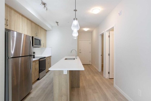 206-71 Shawnee Common Sw, Calgary, AB - Indoor Photo Showing Kitchen