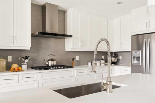 25 Quarry Common Se, Calgary, AB - Indoor Photo Showing Kitchen With Upgraded Kitchen