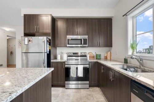 4418-99 Copperstone Park Se, Calgary, AB - Indoor Photo Showing Kitchen With Double Sink With Upgraded Kitchen