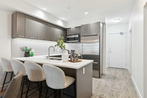 208-323 20 Avenue Sw, Calgary, AB - Indoor Photo Showing Kitchen With Double Sink With Upgraded Kitchen