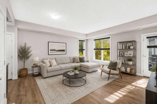 218 Cranford Se, Calgary, AB - Indoor Photo Showing Living Room