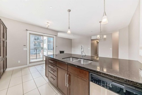 206-488 7 Avenue Ne, Calgary, AB - Indoor Photo Showing Kitchen With Double Sink