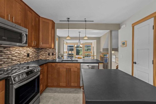 13-242 Benchlands Terrace, Canmore, AB - Indoor Photo Showing Kitchen With Double Sink