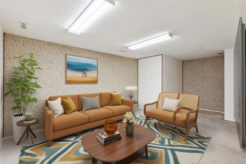 283 Abinger Crescent Ne, Calgary, AB - Indoor Photo Showing Living Room