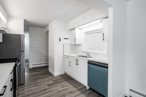 113-6919 Elbow Drive Sw, Calgary, AB - Indoor Photo Showing Kitchen With Double Sink
