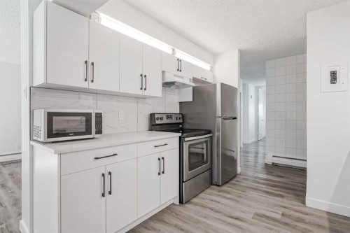 113-6919 Elbow Drive Sw, Calgary, AB - Indoor Photo Showing Kitchen With Stainless Steel Kitchen